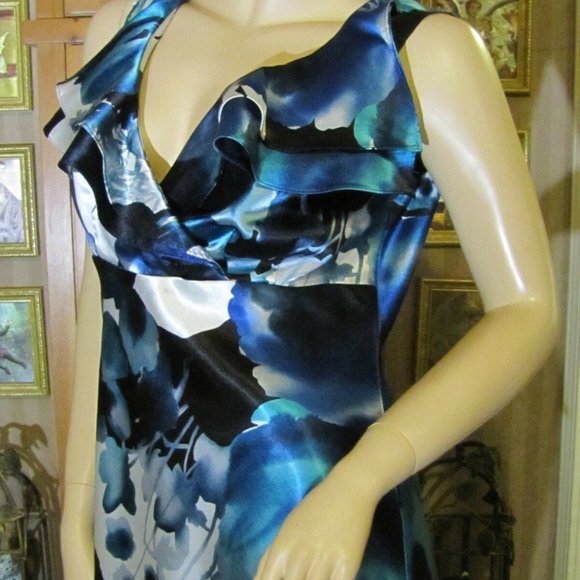 Willi Smith Black & Blue Blouse size M - Picture 1 of 8